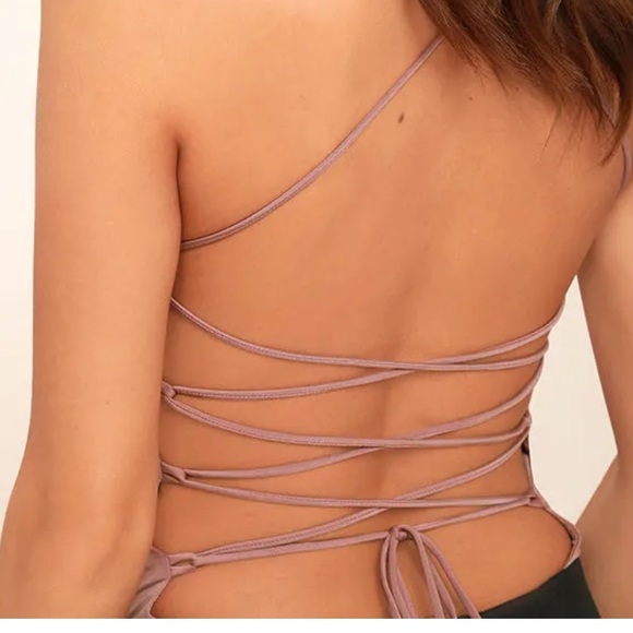 Lulu’s Yvonne Mauve Lace-Up Bodysuit - Picture 4 of 9